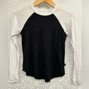 NWT Terez black and white long sleeve baseball T girls size XL
